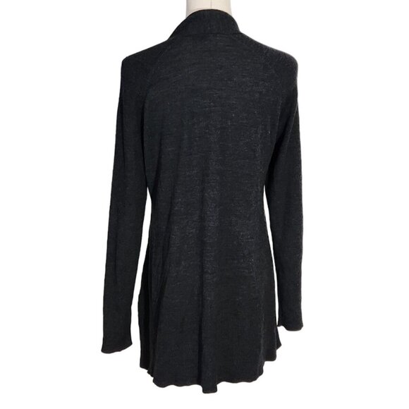 Eileen Fisher Petite Grey 100% Merino Wool Open Front Cardigan Women's Size PL - Picture 3 of 14